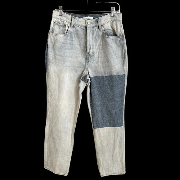 Pacsun size 29 The Dad Jean Patched Jeans 100% Cotton Button Fly High Waisted - Picture 1 of 6